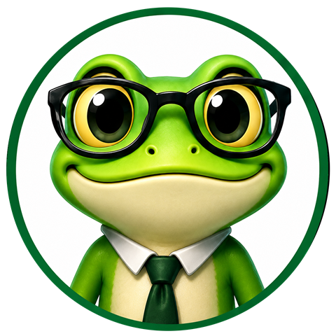 The FrogBooks mascot